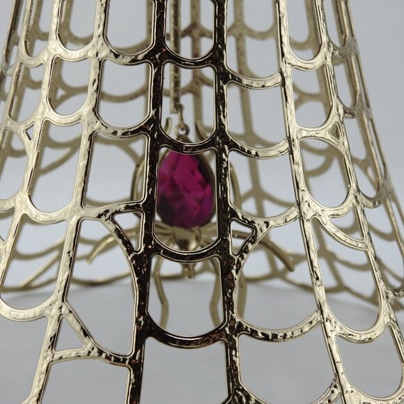 New Bath & Body Works Single Wick Halloween Gold Spider Web Candle Holder - Picture 6 of 7